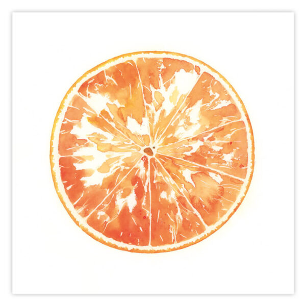 Reproduction aquarelle orange